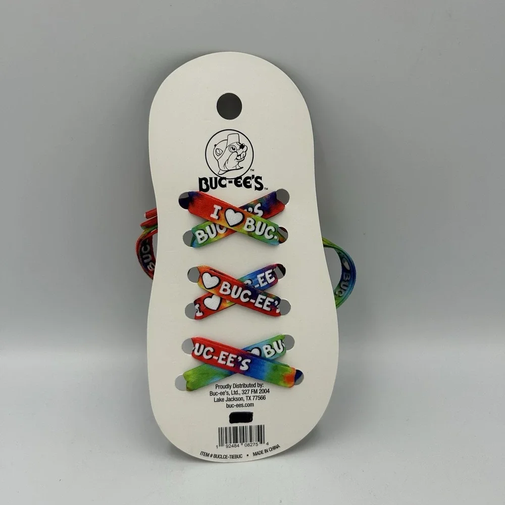 Authentic‎ Buc-ee Shoe Laces Set Of 2 Laces Tie Dye